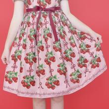 A cute dress with a pattern of strawberries by Emily Temple cute